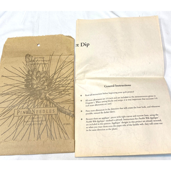 McKenna Ryan Sunset Dip Pine Needles Quilt Pattern 27 3/4x21 1/2" - Picture 2 of 2